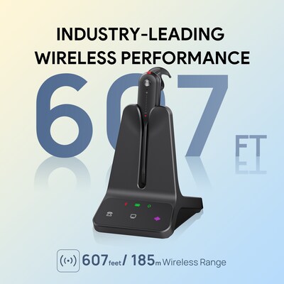 Yealink WH63 E2 Wireless Noise Canceling Convertible Phone Headset for Professional Business Office, UC Certified