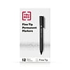 TRU RED™ Pen Permanent Markers, Fine Tip, Black, 12/Pack (TR54533-CC)