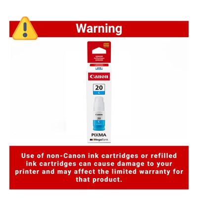 Canon GI-20 Cyan Standard Yield Ink Cartridge Refill (3394C001)