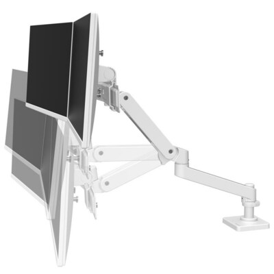 Ergotron LX Pro Adjustable Dual Desk Monitor Direct Arm, Up to 27", White (45-684-290)