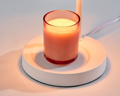 Simplee Adesso Perry Candlewarmer 14.5" Halogen Table Lamp, White/Blue Floral (SL1194-02)