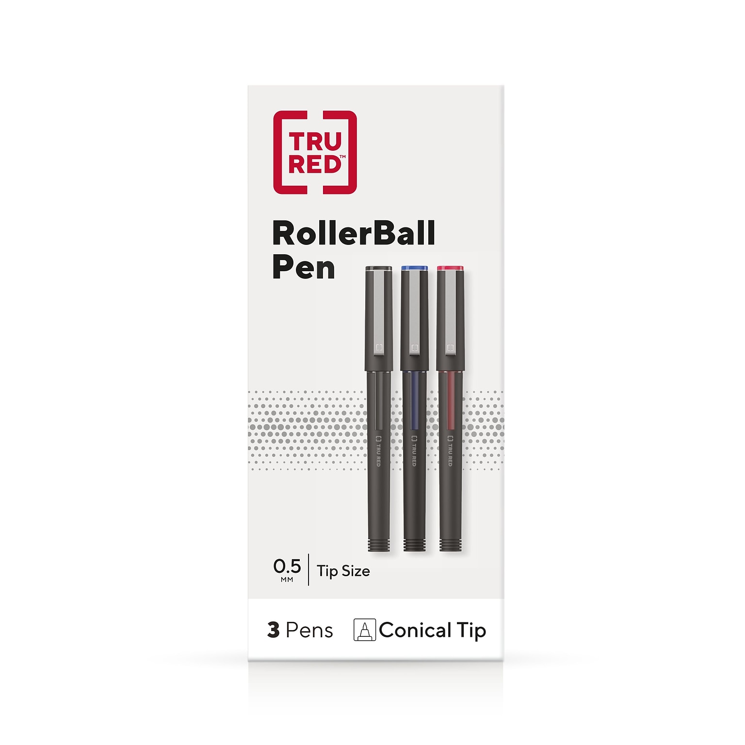 TRU RED™ Rollerball Pens, Fine Point, Assorted Colors, 3/Pack (TR58251)