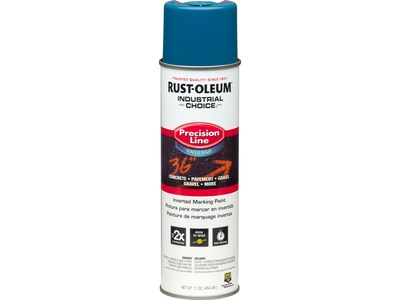 Rust-Oleum Industrial Choice Precision Line Inverted Marking Paint, APWA Caution Blue, 17 Oz., 12/Pa