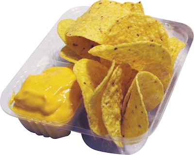 Berkley Square® Nacho Tray; 2 Compartment, Clear, 500/Case