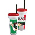 Italian Souvenir Cup; With Lid and Straw, 32oz., 300/Case