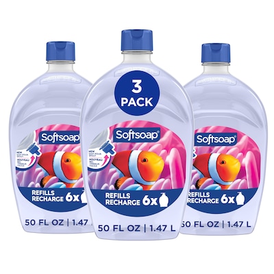 Softsoap Aquarium Liquid Hand Soap Refill, Fresh Scent, 50 oz., 3/Carton (61046102CT)