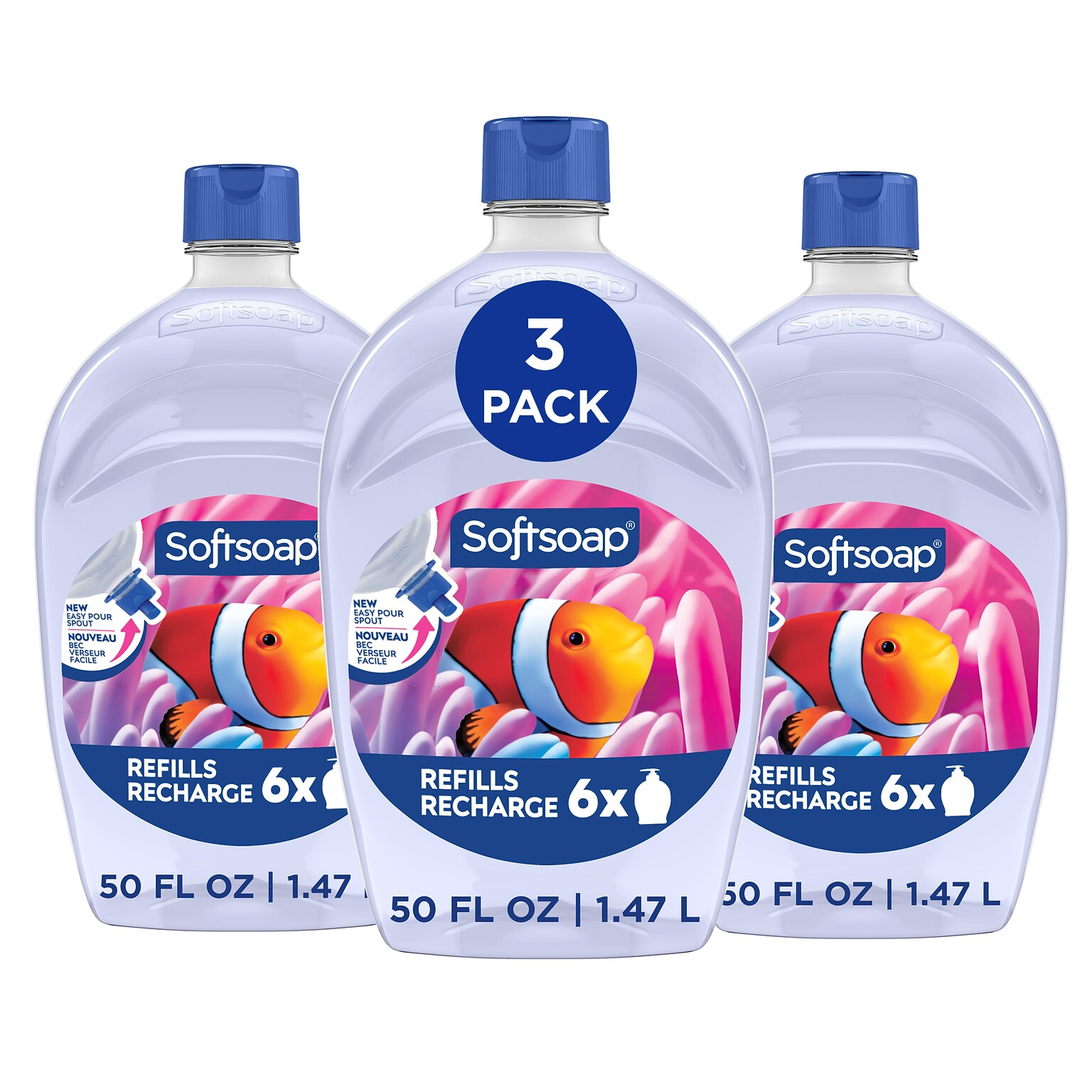 Softsoap Aquarium Liquid Hand Soap Refill, Fresh Scent, 50 oz., 3/Carton (61046102CT)