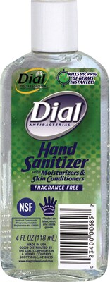 Dial® Instant Hand Sanitizer With Moisturizers, 4oz, 24/CS