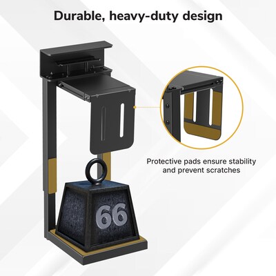 Mount-It! Heavy-Duty Clamp-On CPU Mount for Mid & Full Tower PCs, Holds up to 66 lbs., Matte Black (MI-7159)