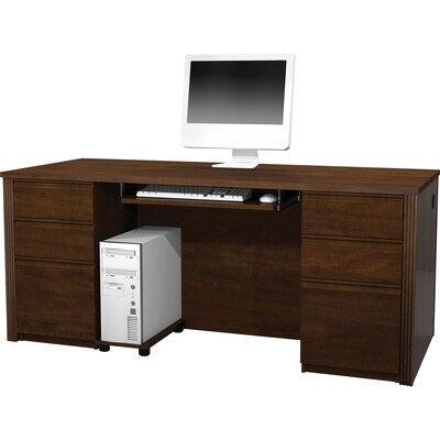 Bestar® Prestige+ Executive Desk Kit With 2 Pedestals; Chocolate Finish