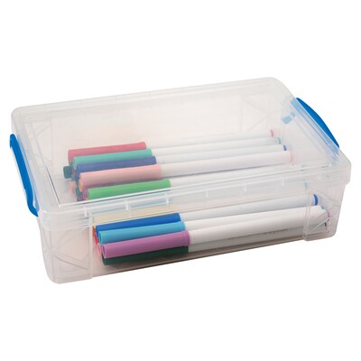 Super Stacker Polystyrene Large Pencil Box, 5.5 x 10 x 2.63, Clear, 3/Pack (AVT37539-3)