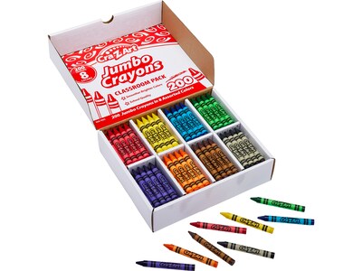 Cra-Z-Art Jumbo Crayons, Assorted Colors, 200/Pack (74006-1)