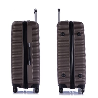 InUSA Royal 2-Piece Hardside Spinner Luggage Set, TSA Checkpoint Friendly, Brown (IUROY0SM-BRO)