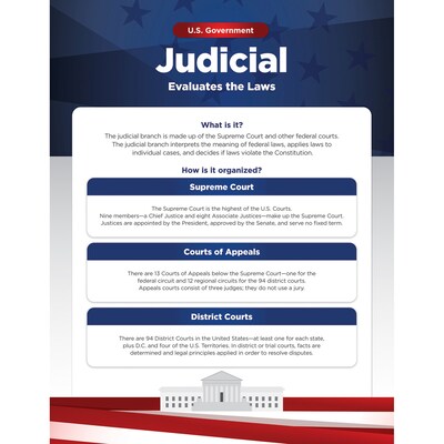 North Star Teacher Resources 17" x 22" U.S. Government Bulletin Board Set, 4/Set (NST3505)
