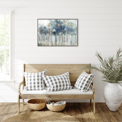Amanti Art Blue and Gold Forest by Allison Pearce Framed Canvas Wall Art Print, 33" x 23" (A42677324167)