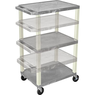 H. Wilson® Adjustable-Height A/V Carts; Grey