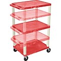 H. Wilson® Adjustable-Height A/V Carts; Red