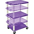 H. Wilson® Adjustable-Height A/V Carts; Purple