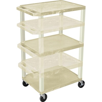 H. Wilson® Adjustable-Height A/V Carts; Putty