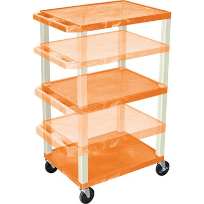 H. Wilson® Adjustable-Height A/V Carts; Orange
