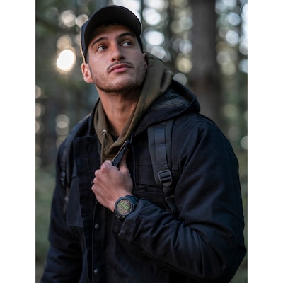 Garmin Instinct 3 Tactical Edition AMOLED GPS Smartwatch with Silicone Band, Black, 50mm (010-03020-50)