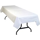 TablemateÂ® Linen-Like Fabric Table Cover; 54x108, White, 6/Pack
