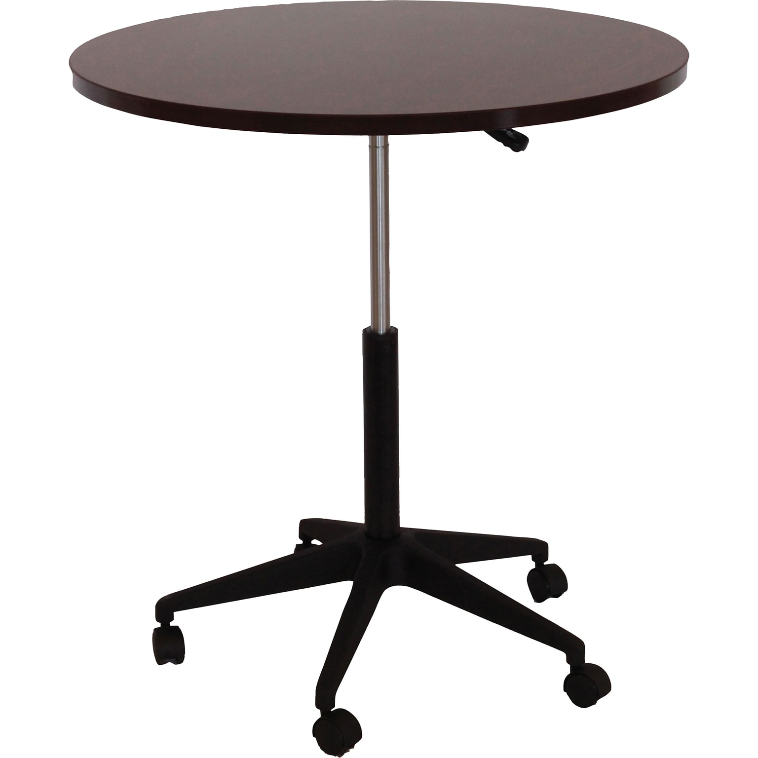 Boss Office Products Mobile Round Tables; 32W, Mahogany