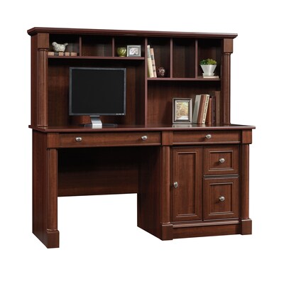 Sauder Palladia 59W Computer Desk with Hutch, Select Cherry (420513)