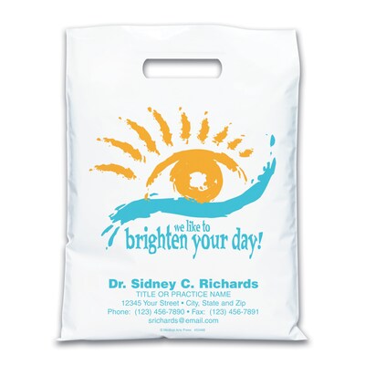 Medical Arts Press® Eye Care Personalized Large 2-Color Supply Bags; 9 x 13, Brighten Your Day, 100