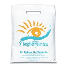 Medical Arts Press® Eye Care Personalized Large 2-Color Supply Bags; 9 x 13, Brighten Your Day, 100