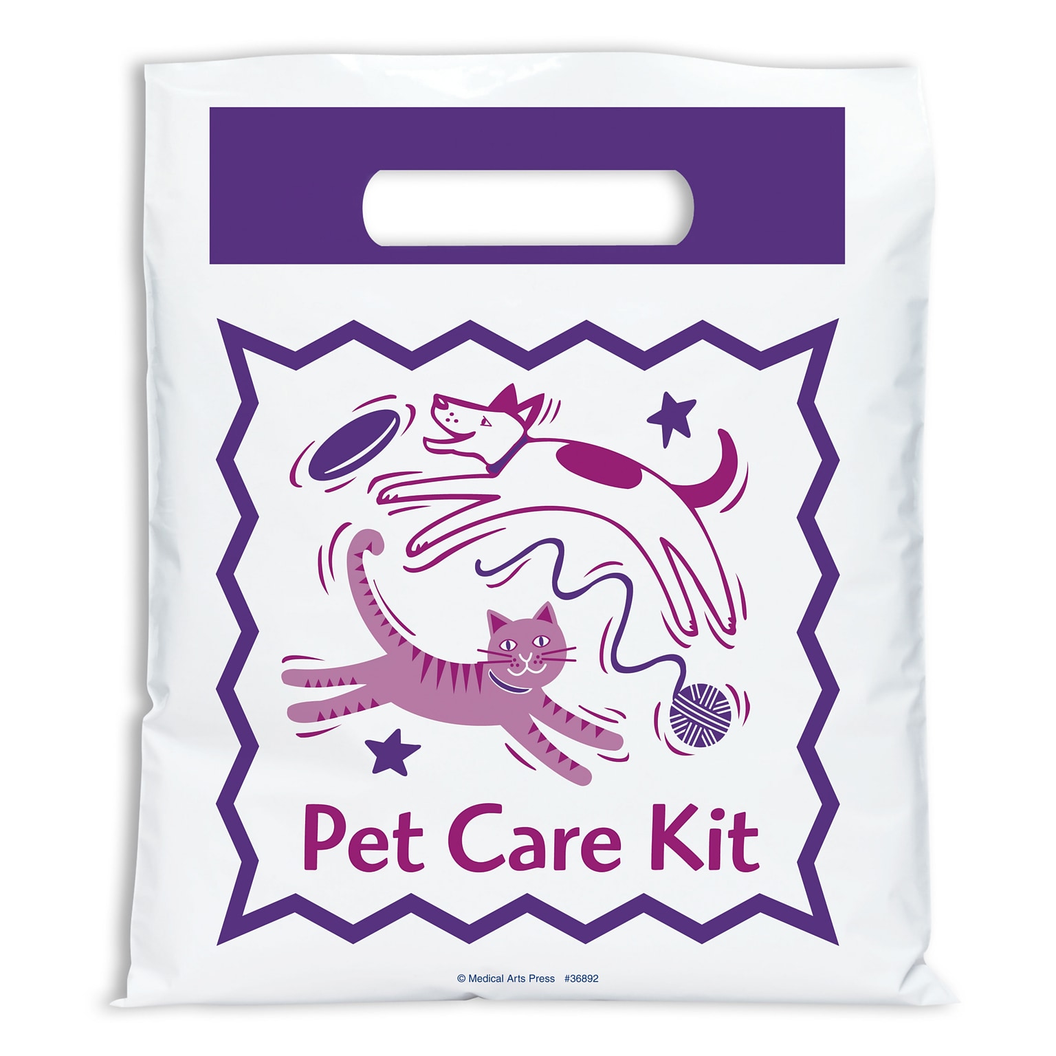 Medical Arts Press® Veterinary Non-Personalized 2-Color Small Supply Bags; 7-1/2x9, Pet Care Kit, 100 Bags, (36892)