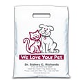 Medical Arts Press® Veterinary Personalized Large 2-Color Supply Bags; Cat/Dog, We Love Your Pet