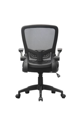 Boss Flip Arm Ergonomic Mesh/Fabric Swivel Task Chair, Black (B6366BK-BK)