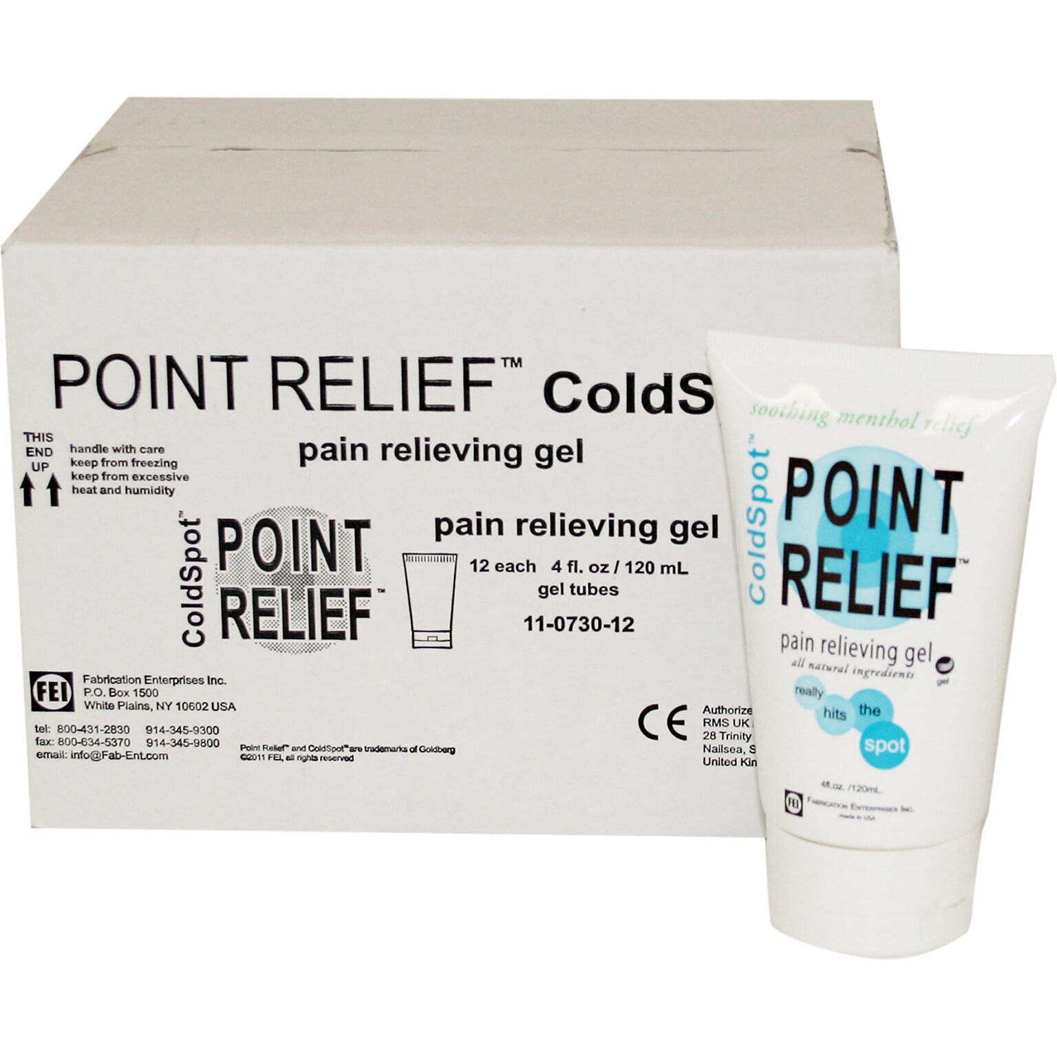 Point Relief™ ColdSpot™ Pain Reliever; 4oz. Gel Tube, 12/Box