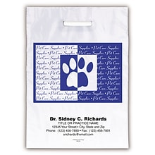 Medical Arts Press® Veterinary Personalized 2-Color Jumbo Supply Bags; 12 x 16, Paw Print, Pet Care