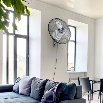 Vie Air Industrial 20" Oscillating Wall Fan, 3-Speed, Black (938122814M)