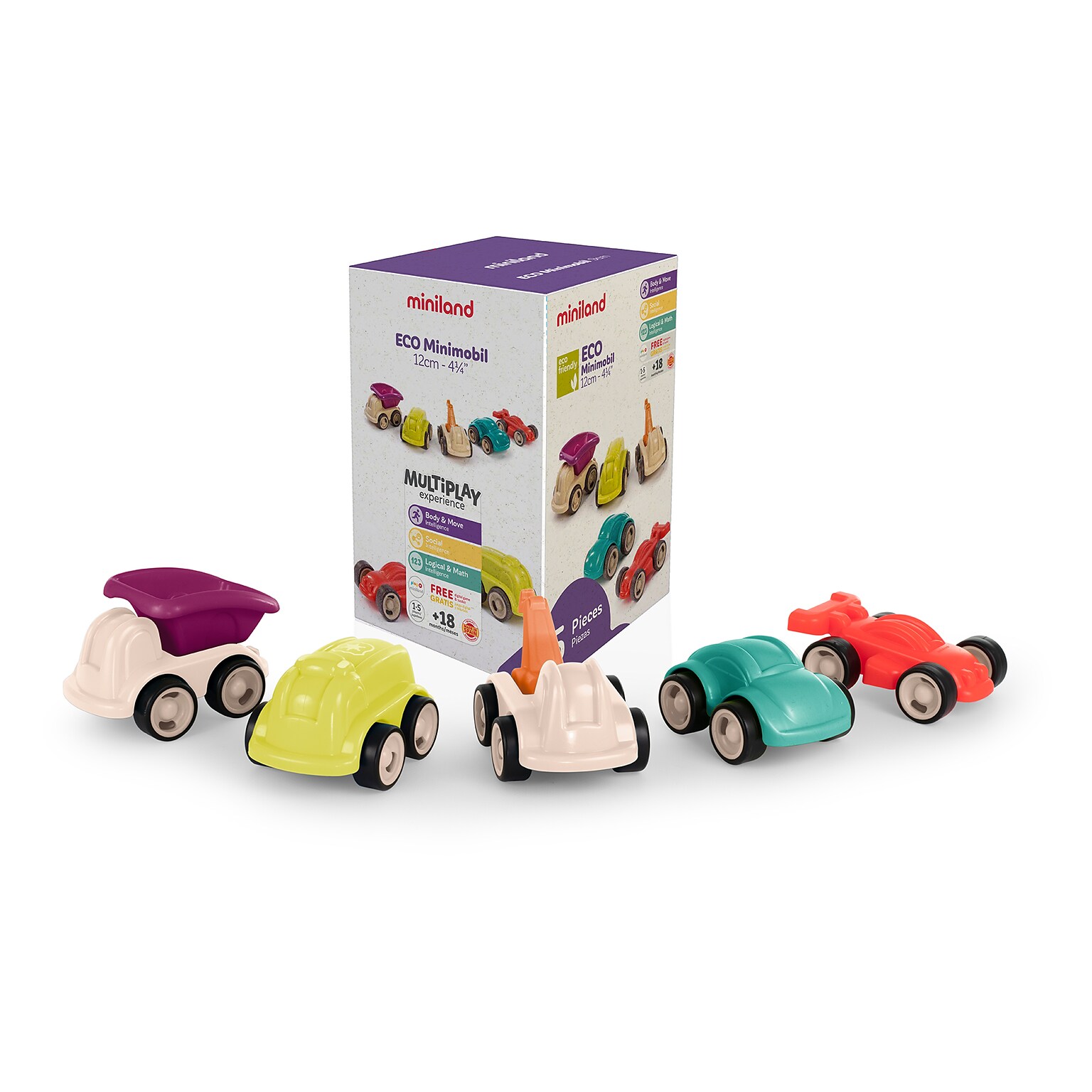Miniland Eco Minimobil, Multicolored, 5/Set (MLE32254)