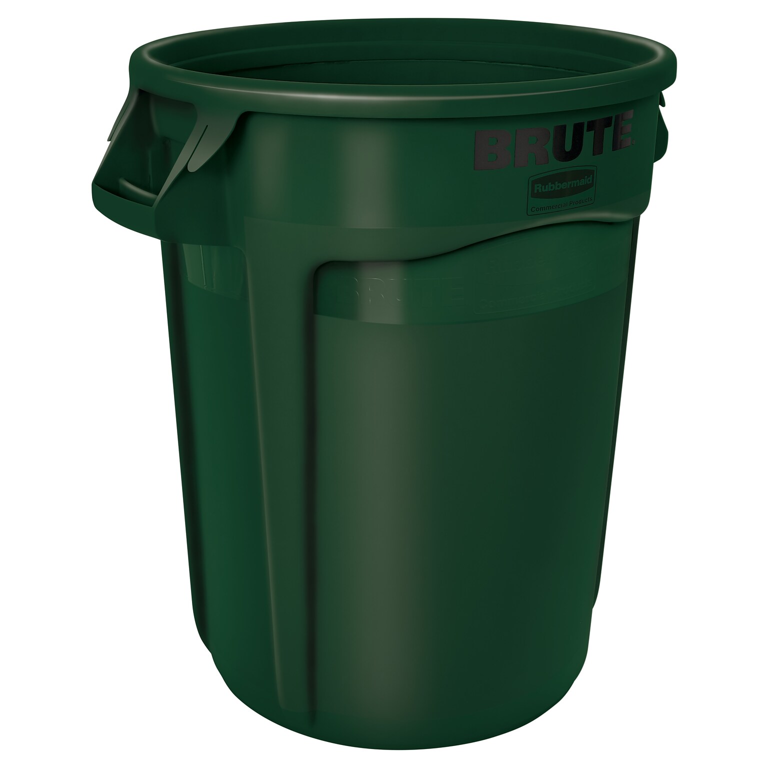 Rubbermaid BRUTE Round Trash Can Container, 32 Gallon, Dark Green