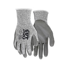MCR Safety Cut Pro Hypermax Fiber/Polyurethane Work Gloves, XS, A3 Cut Level, Salt-and-Pepper/Gray,