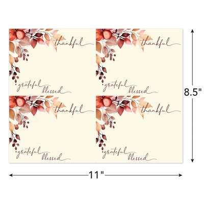 Great Papers! Thankful Grateful Blessed Postcards, 40/Pack (2025040)