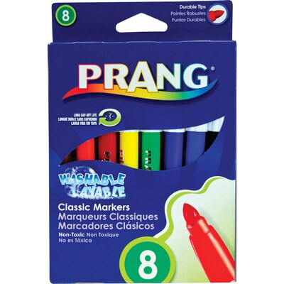 Prang® Washable Art Markers; Bullet Tip, 8 Classic Colors