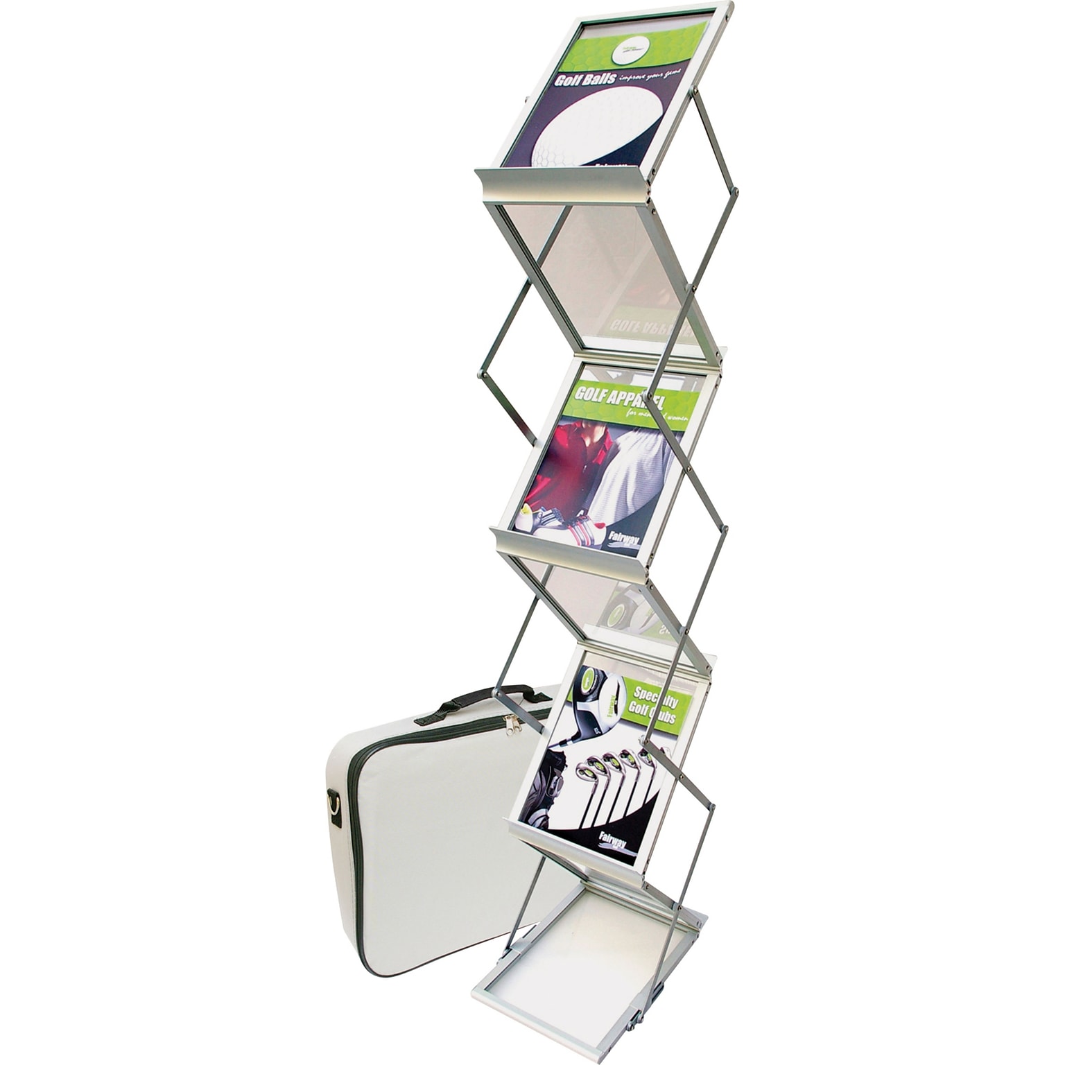Deflecto Portable Floor Stand, Aluminum, Silver, 15 3/4H x 11W x 4D