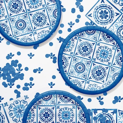 Creative Converting Blue Willow Paper Plates, Blue/White, 32/Pack (DTC365098BPLT)