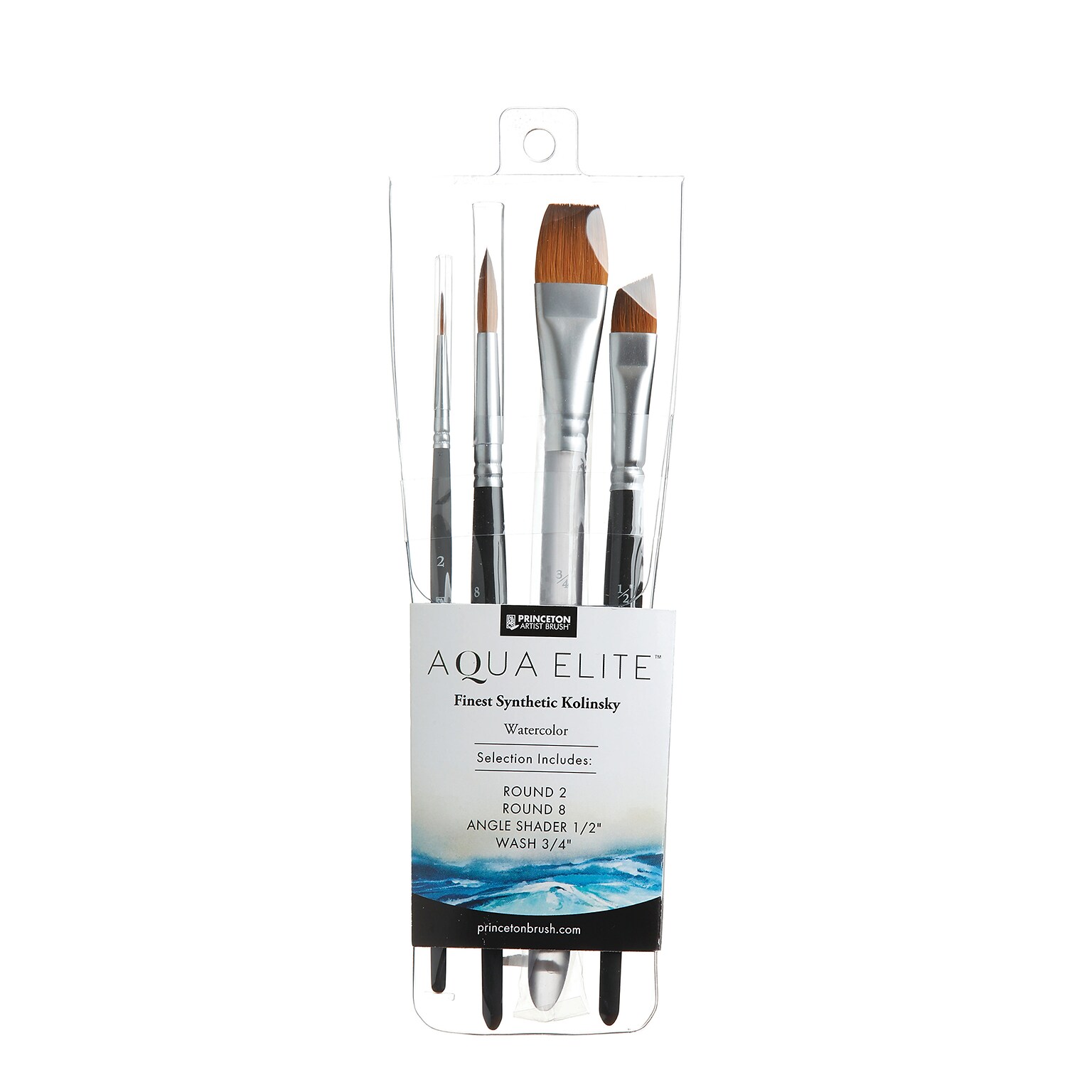Princeton Aqua Elite Watercolor Synthetic Brush Set, 4/Pack (PBXP4850SET400)