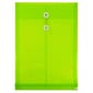JAM Paper Button and String Document Envelope, Legal Open End, 10.25" x 14.5", Lime Green, 12/Pack (119B1LI)