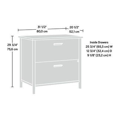 Sauder Whitaker Point Commercial 2-Drawer Lateral File Cabinet, Letter/Legal Size, Lockable, 31"W x 21"D, Natural Maple (429374)