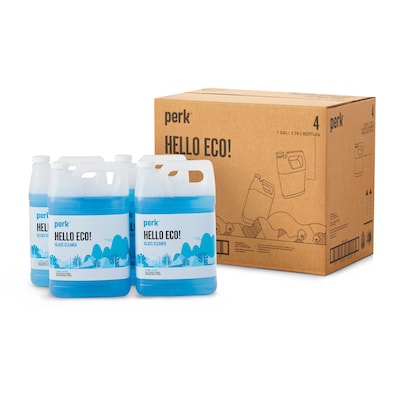 Perk Eco Glass Cleaner Refill, Ready To Use, 1 Gallon, 4/Carton (PK611001-ACT)