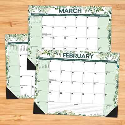 2027 Willow Creek Eucalyptus 22 x 17 Monthly Desk Pad Calendar, Assorted Colors (66577)