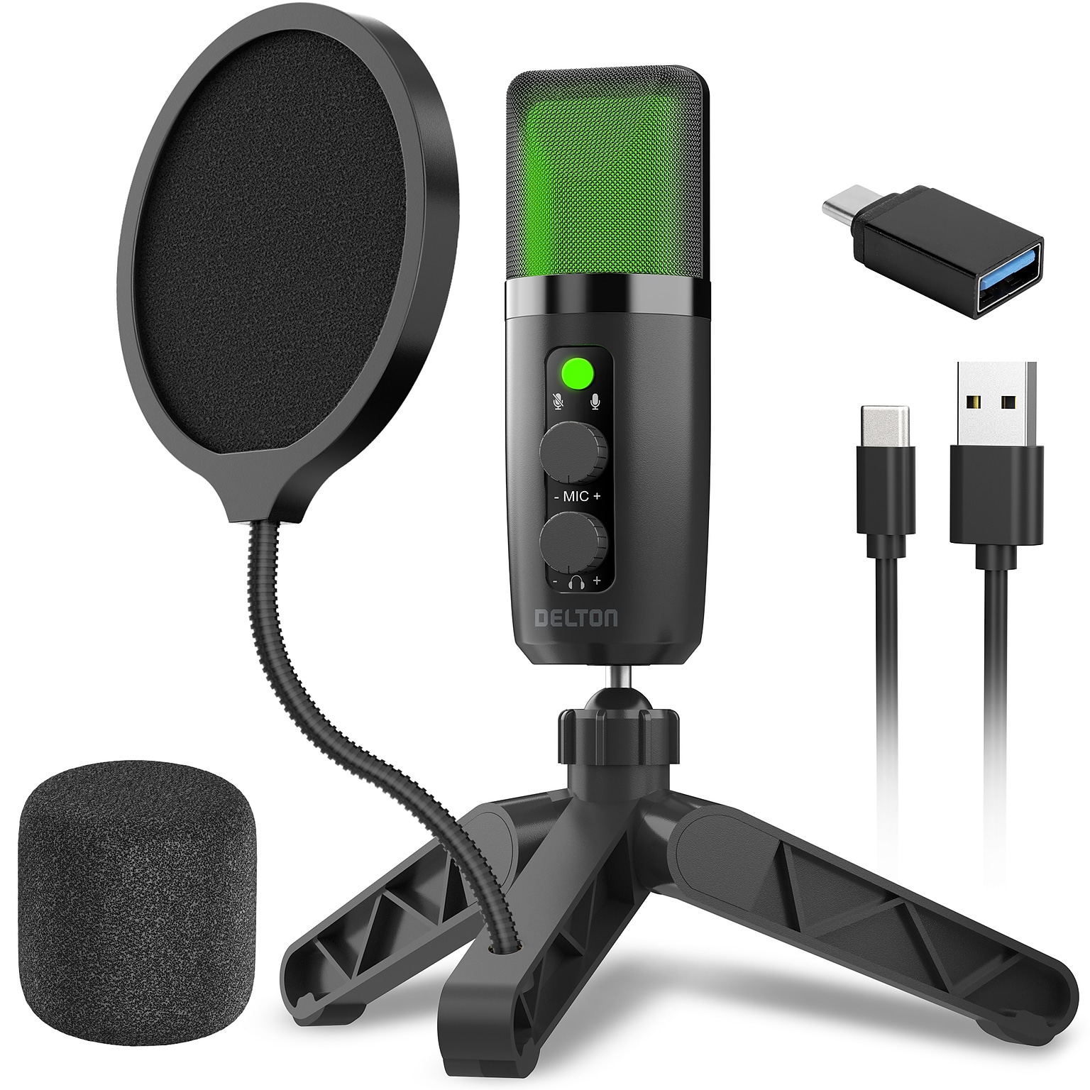 Delton U3000 Noise Canceling Condenser Microphone, Black (DRU3000)