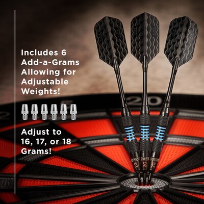 Viper Bobcat Adjustable Soft Tip Darts Blue Rings, 16-18 Grams (20-0916-16)